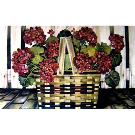 H2H Geranium 18 x 30 in. Doormat Rug, Orange, Red H21714826
